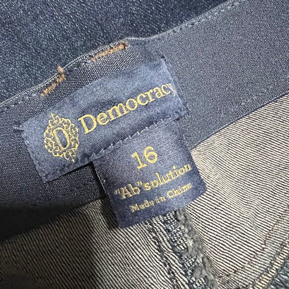 Democracy Jeans Womens 16 Ab technology High Rise Slim Straight Leg Blue Denim - Picture 8 of 14